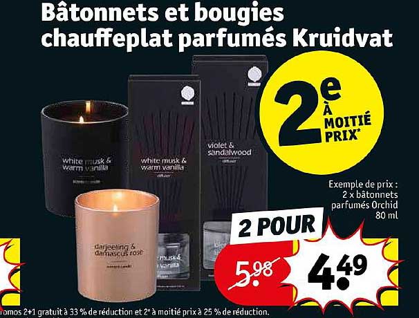 bâtonnets et bougies chauffeplat parfumés kruidvat