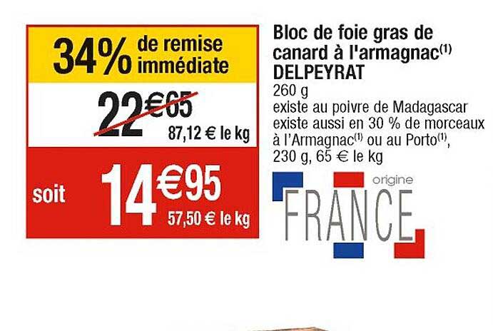 bloc de foie gras de canard à l'armagnac delpeyrat