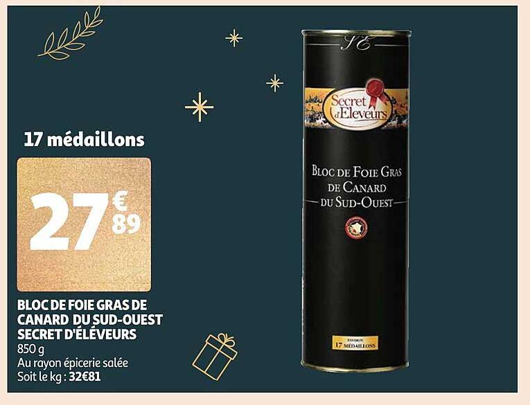 bloc de foie gras de canard du sud-ouest secret d'éléveurs