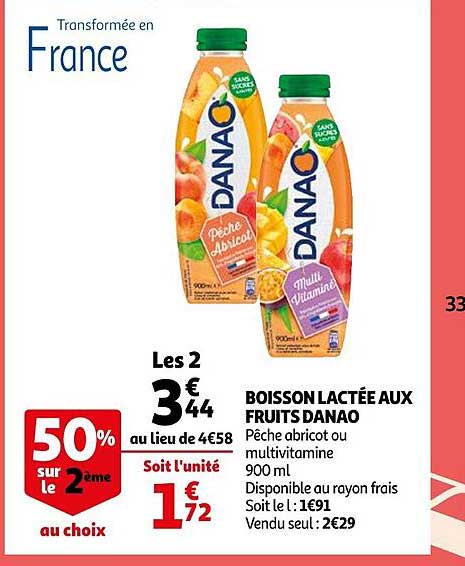 boisson lactée aux fruits danao
