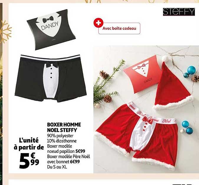 boxer homme noël steffy