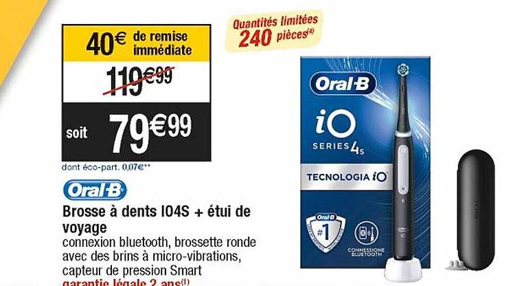 brosse à dents i04s + étui de voyage oral-b