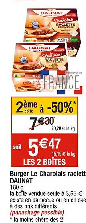 Burger Le Charolais Raclette Daunat