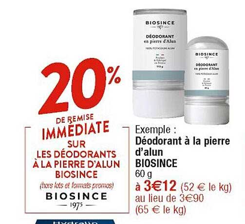 déodorant à la pierre d'alun biosince