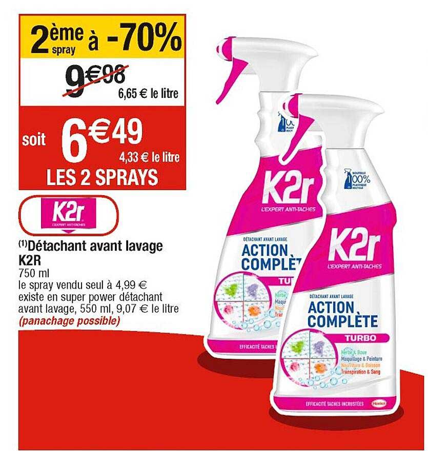 détachant avant lavage k2r