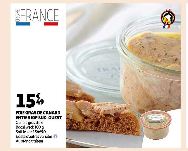 Foie Gras De Canard Entier Igp Sud-ouest