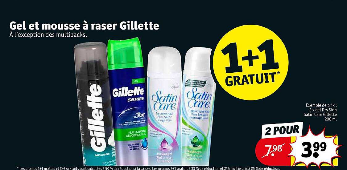gel et mousse à raser gillette