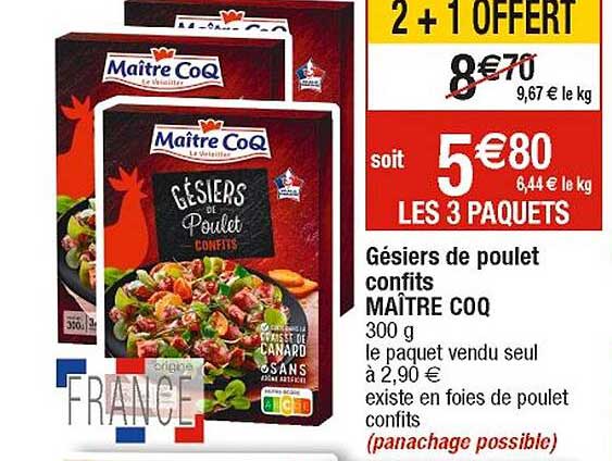 Gésiers De Poulet Confits Maître Coq