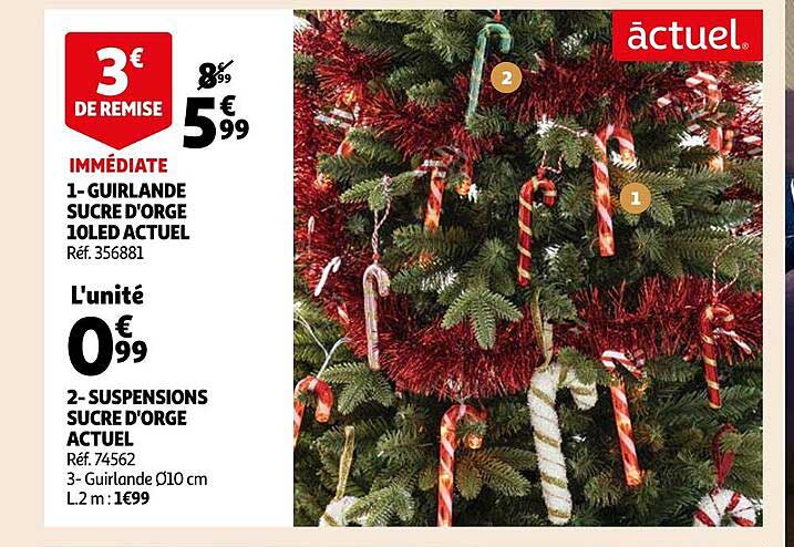 guirlande sucre d'orge 10 led actuel, suspensions sucre d'orge actuel