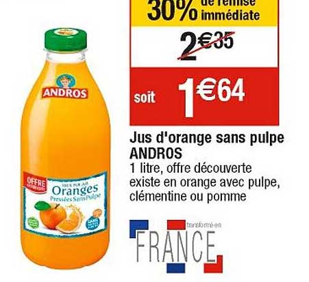 Jus D'orange Sans Pulpe Andros