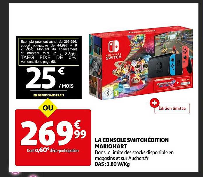 la console switch édition mario kart