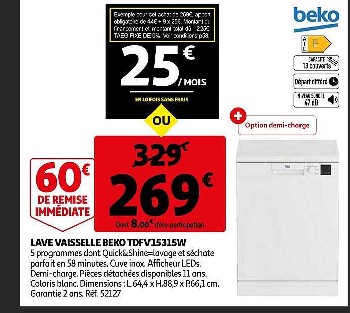 lave vaisselle beko