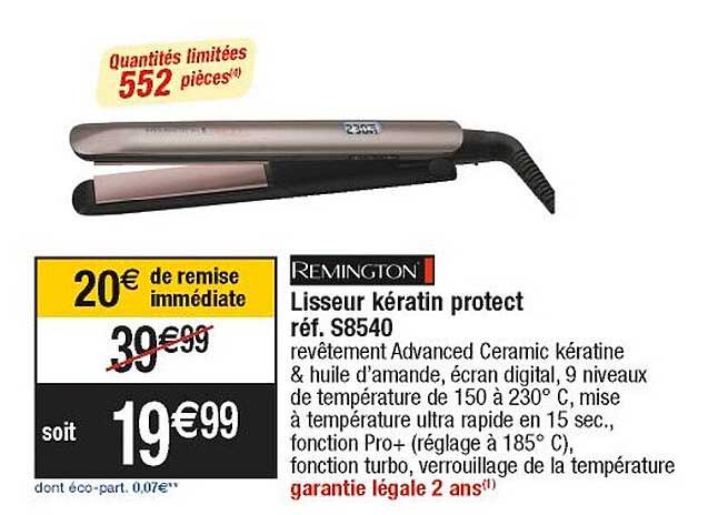 lisseur kératin protect remington