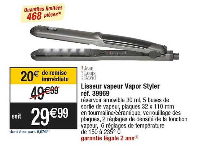 lisseur vapeur vapor styler jean louis david