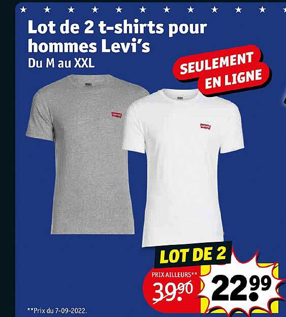 lot de 2 t-shirts pour hommes levi's