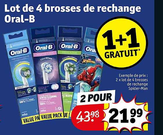 lot de 4 brosses de rechange oral-b