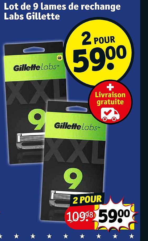 lot de 9 lames de rechange labs gillette