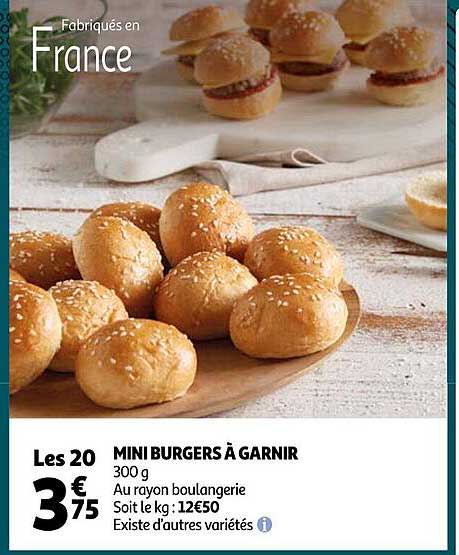 mini burgers à garnir