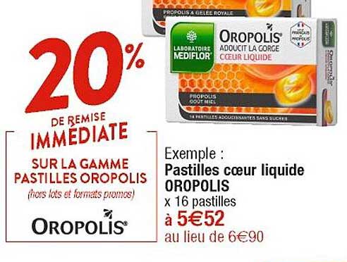 pastilles cœur liquide oropolis