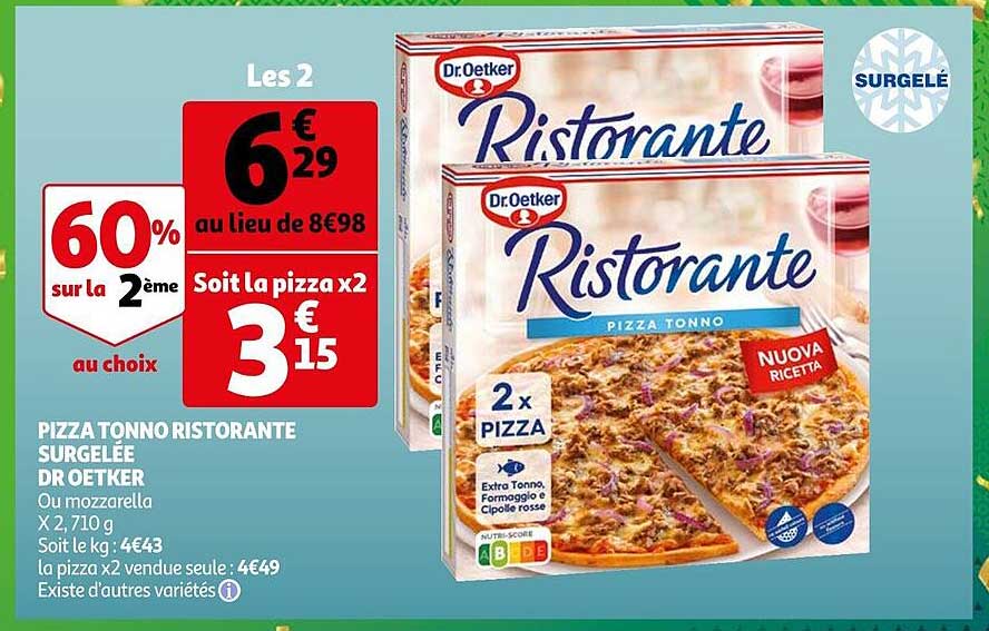 pizza tonno ristorante surgelée dr oetker