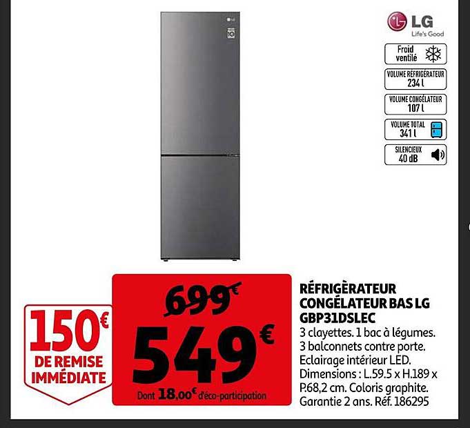 Réfrigérateur Congélateur Bas Lg