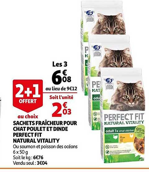 sachets fraîcheur pour chat poulet dinde perfect city natural vitality