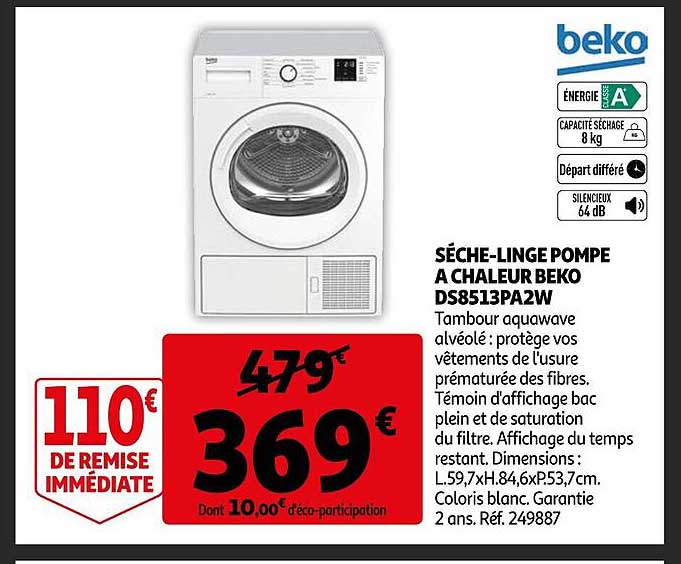 sèche-linge pompe à chaleur beko