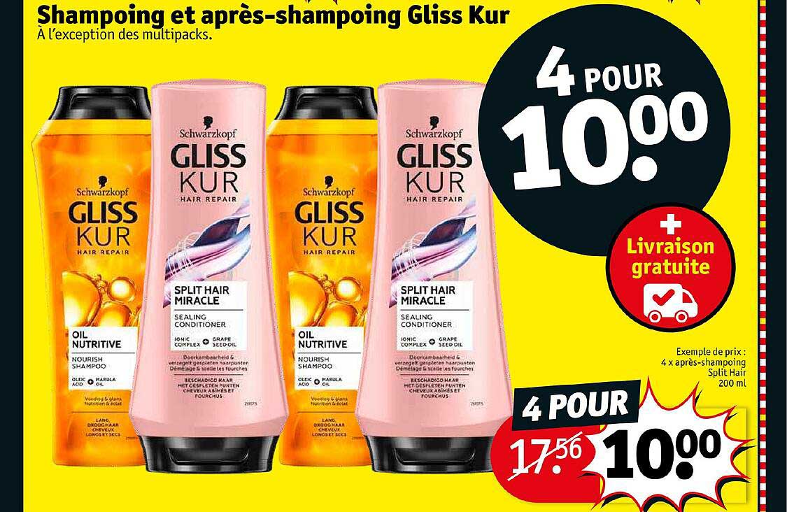 shampoing et après-shampoing gliss kur
