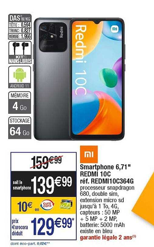 smartphone 6,71" redmi 10c