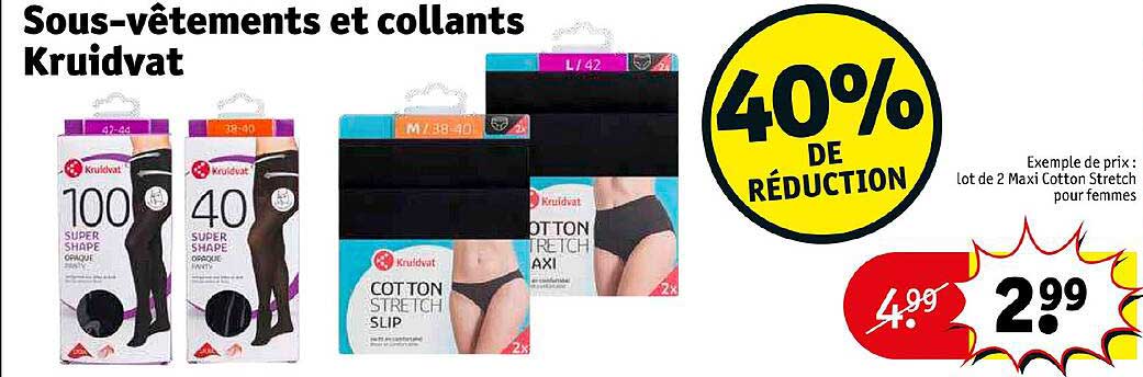 sous-vêtements et collants kruidvat