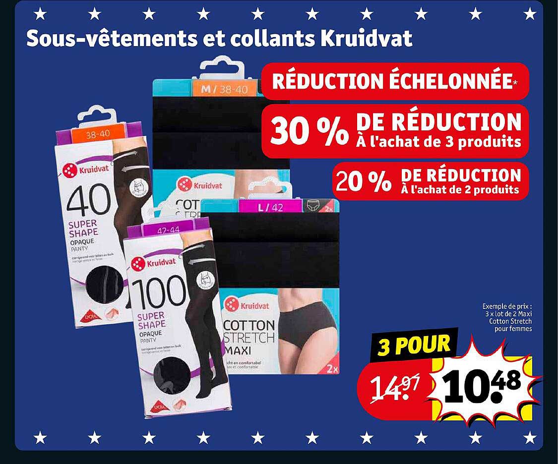 sous-vêtements et collants kruidvat