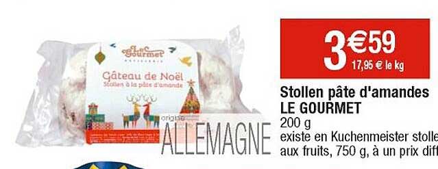 stollen pâte d'amandes le gourmet