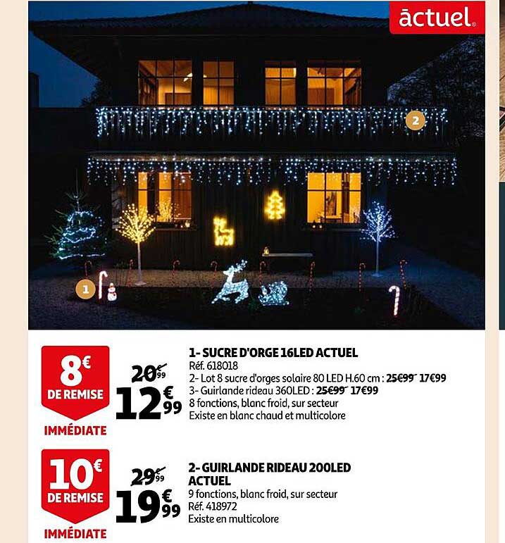 sucre d'orge 15 led actuel, guirlande rideau 200 led actuel