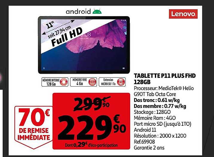 tablette p11 plus fhd 128gb lenovo