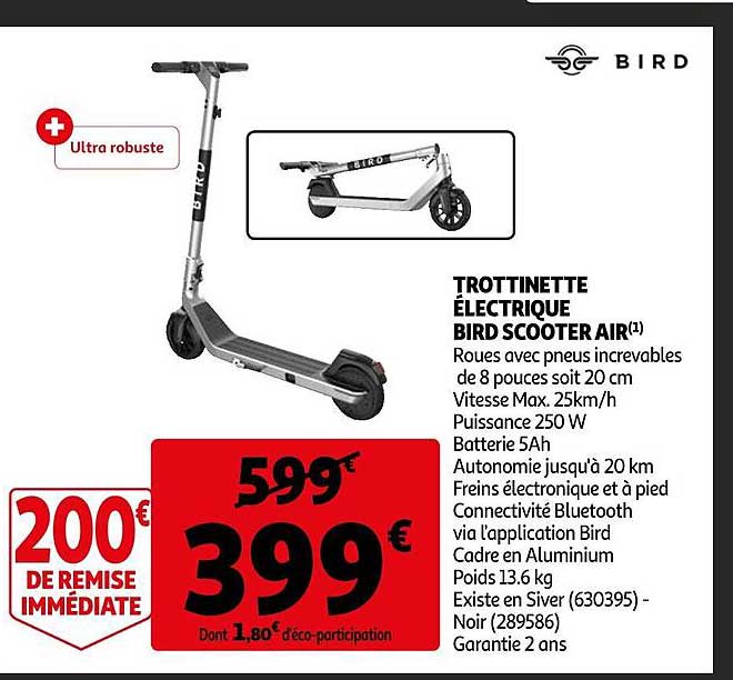 trottinette électrique bird scooter air