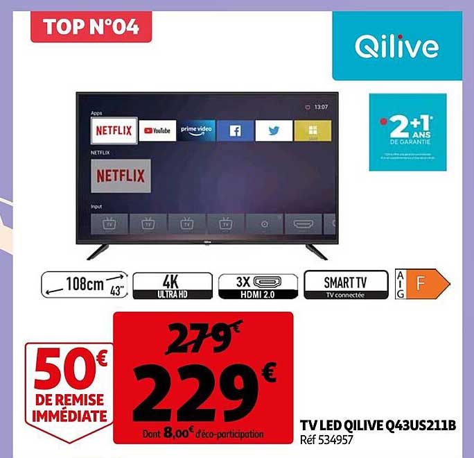 tv led qilive q43us211b