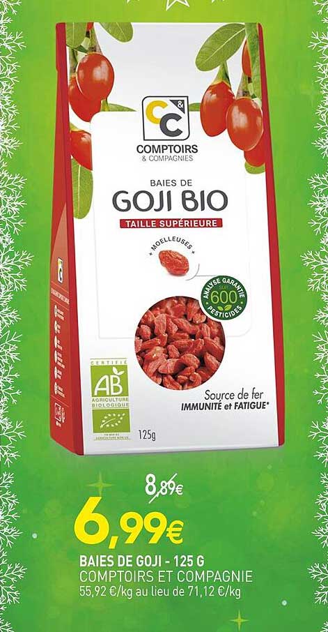baies de goji comptoires et compagnie - 125 g