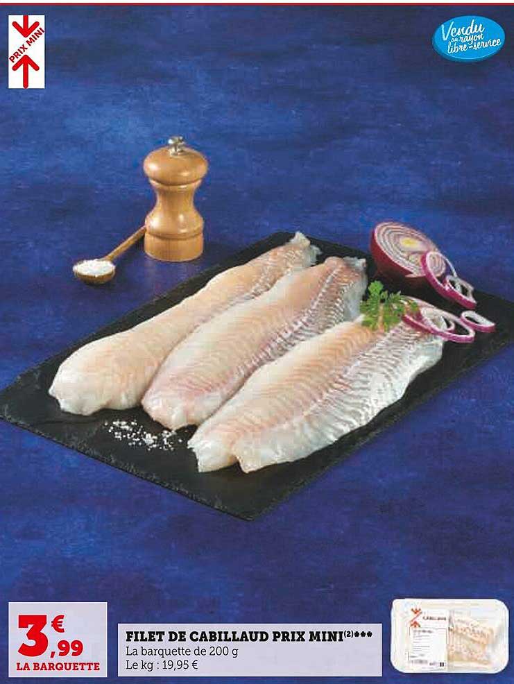filet de cabillaud prix mini