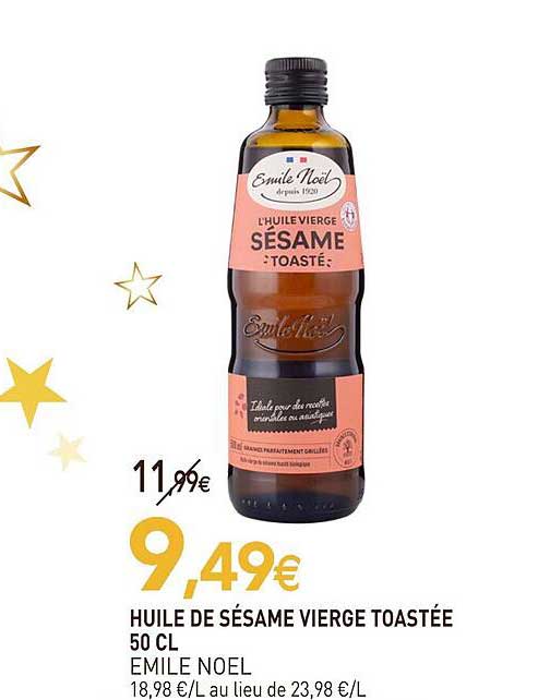 huile de sésame vierge toastée 50 cl émile noël