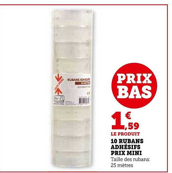 10 rubans adhésifs prix mini