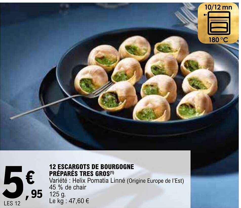 12 escargots de bourgogne préparés très gros