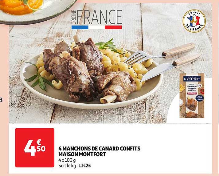 4 Manchons De Canard Confits Maison Montfort