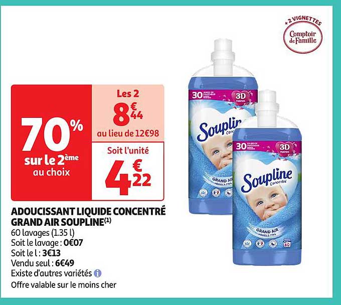 Adoucissant Liquide Concentré Grand Air Soupline