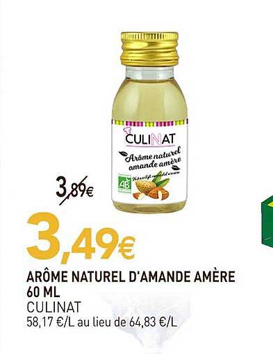 arôme naturel d'amande amère 60 ml culinat