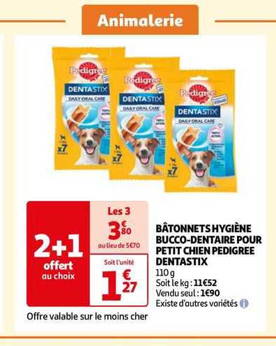 Bâtonnets Hygiène Bucco-dentaire Pour Petit Chien Pedigree Dentastix