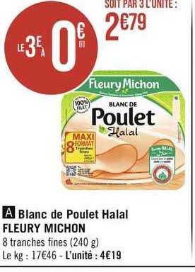 blanc de poulet halal fleury michon