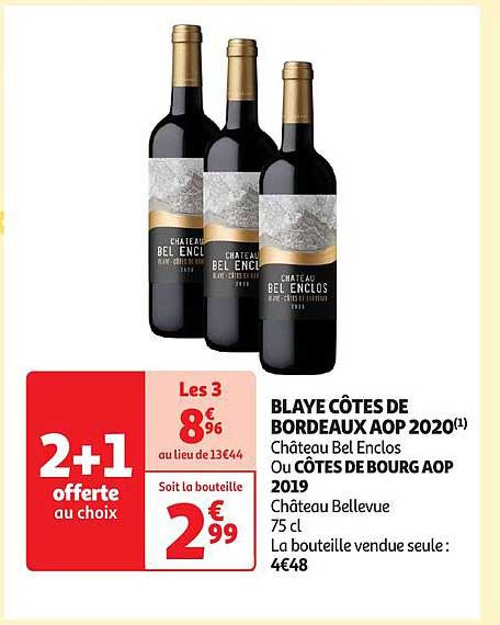 blaye côtes de bordeaux aop 2020 château bel enclos ou côtes de bourg aop 2019 château bellevue