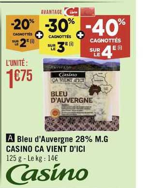 bleu d'auvergne 28% m.g. casino ça vient d'ici