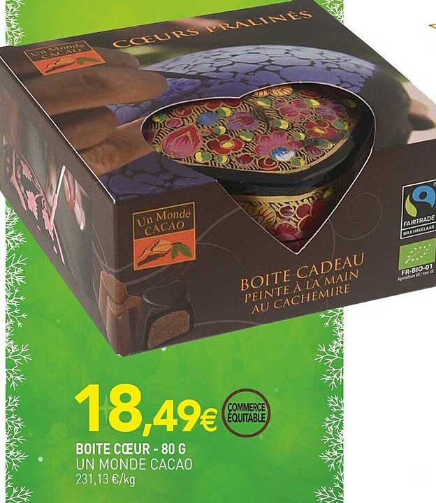 Boîte Cœur Un Monde Cacao - 80 G