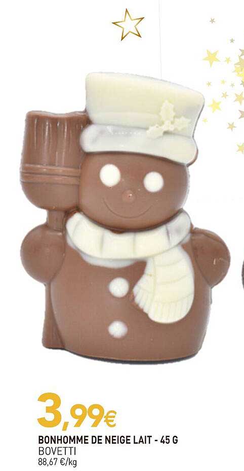 bonhomme de neige lait bovetti - 45 g